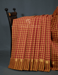 Mustard And Maroon Combo With Checks Pure Mangalgiri Cotton Saree By Gayathri Reddy Designer Studio | Grocsy