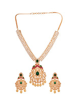 Saraf RS Jewellery Women Gold and Green Gold-Polished Jewellery Set | Grocsy