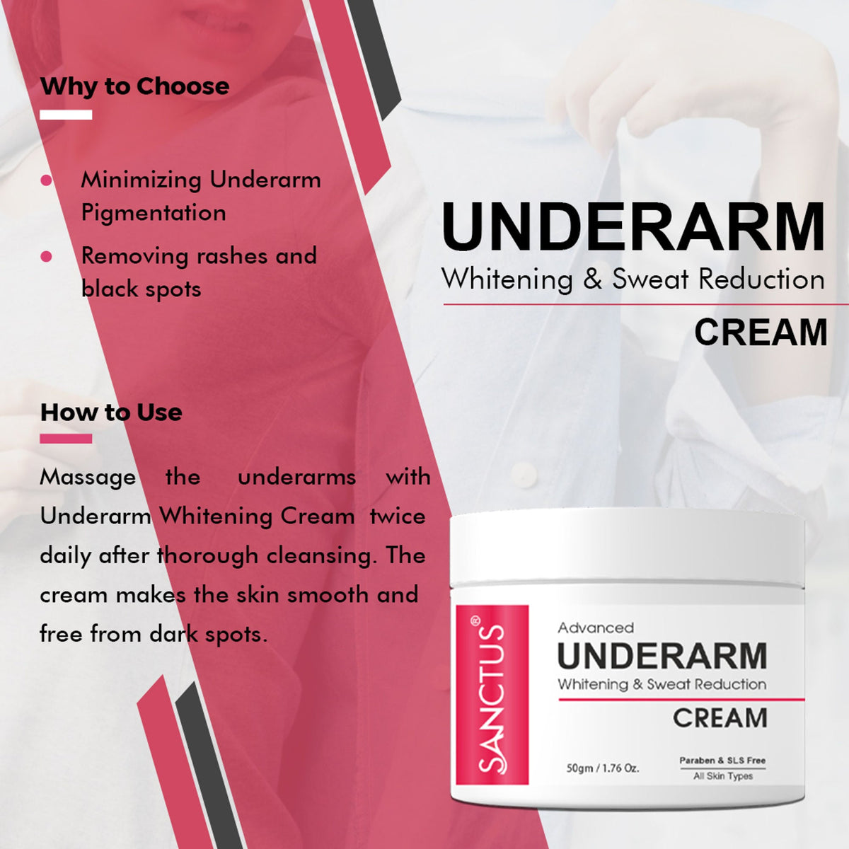SANCTUS Underarm Dark Spot Whitening Kit | Grocsy