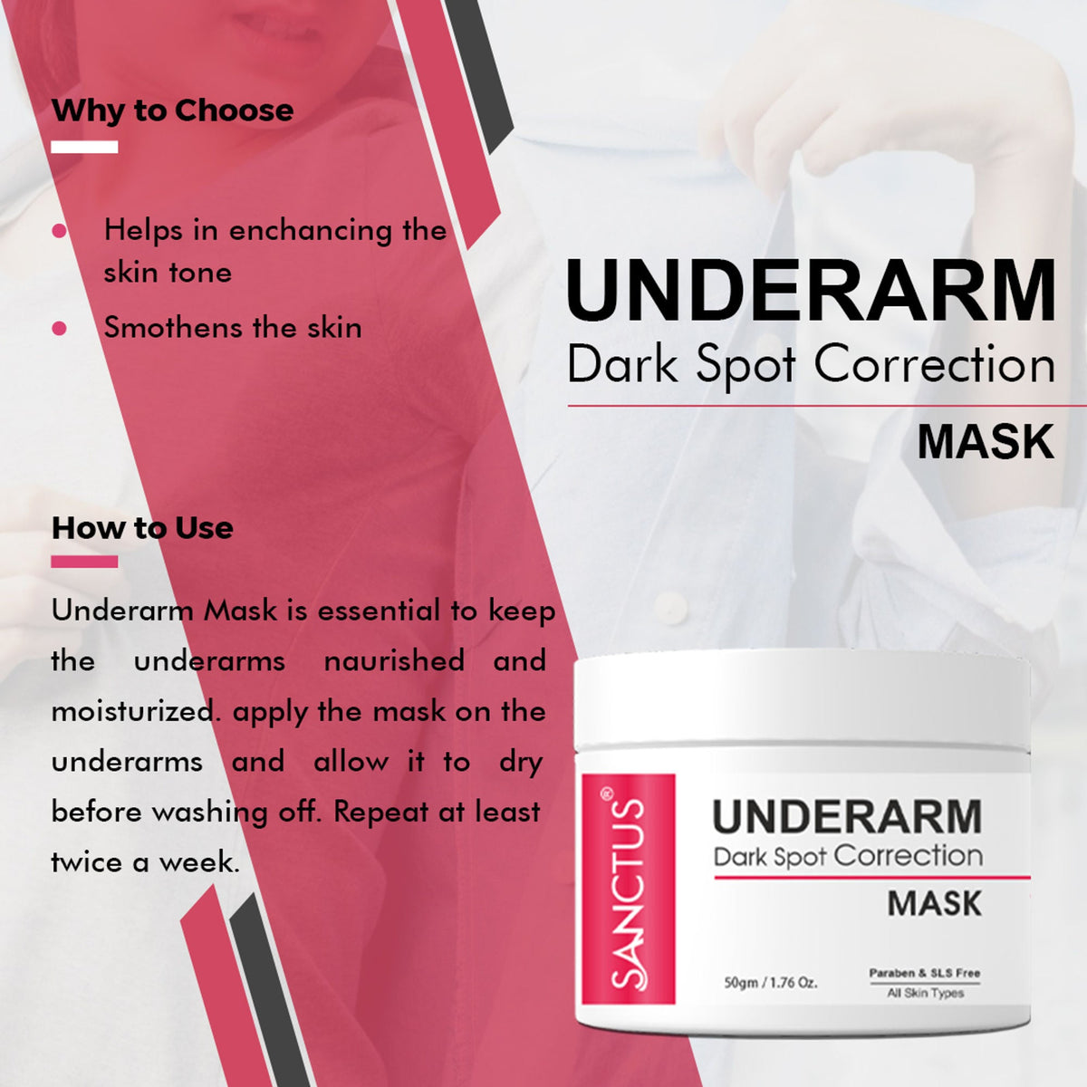 SANCTUS Underarm Dark Spot Whitening Kit | Grocsy