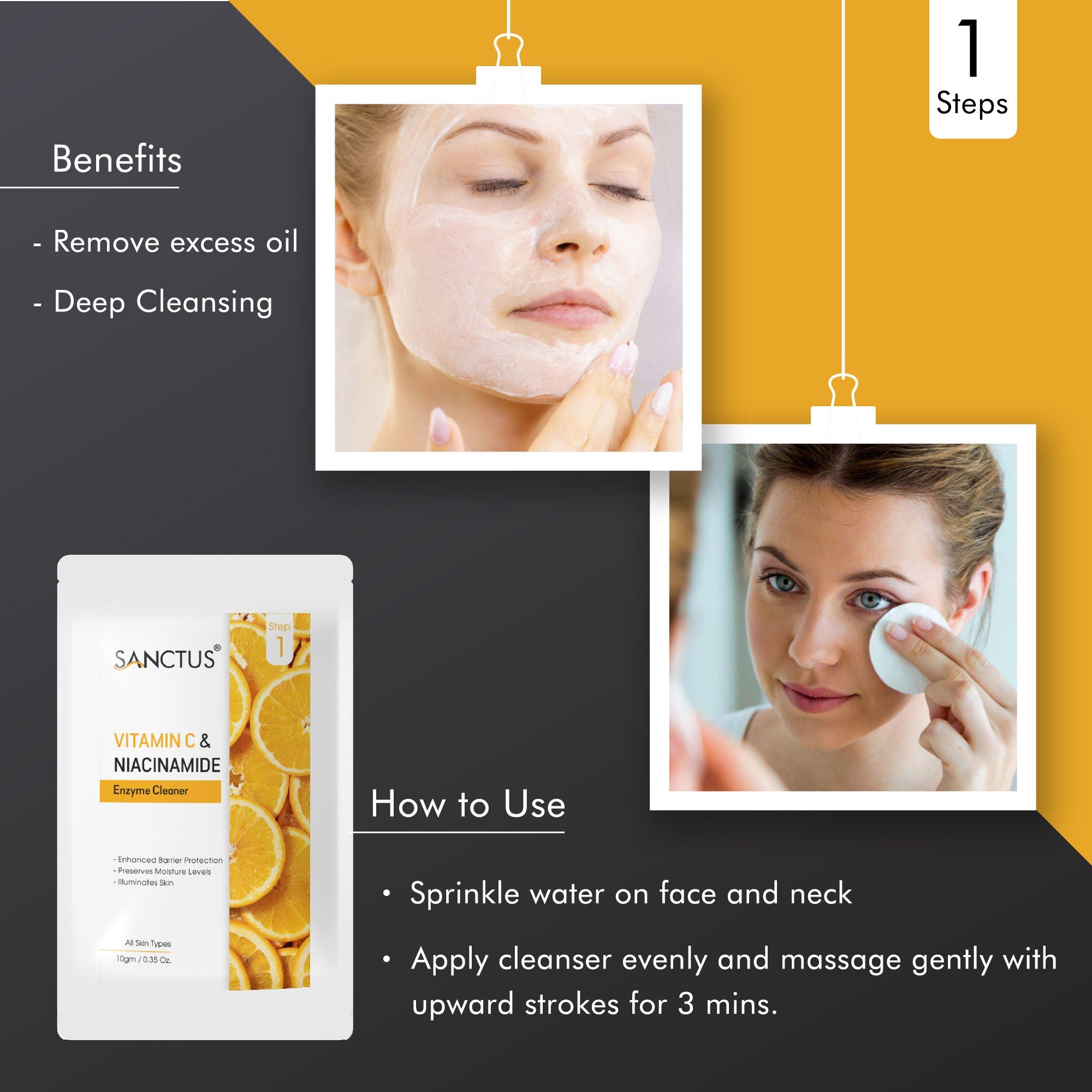 SANCTUS Vitamin C & Niacinamide Single Use Facial Kit | Grocsy