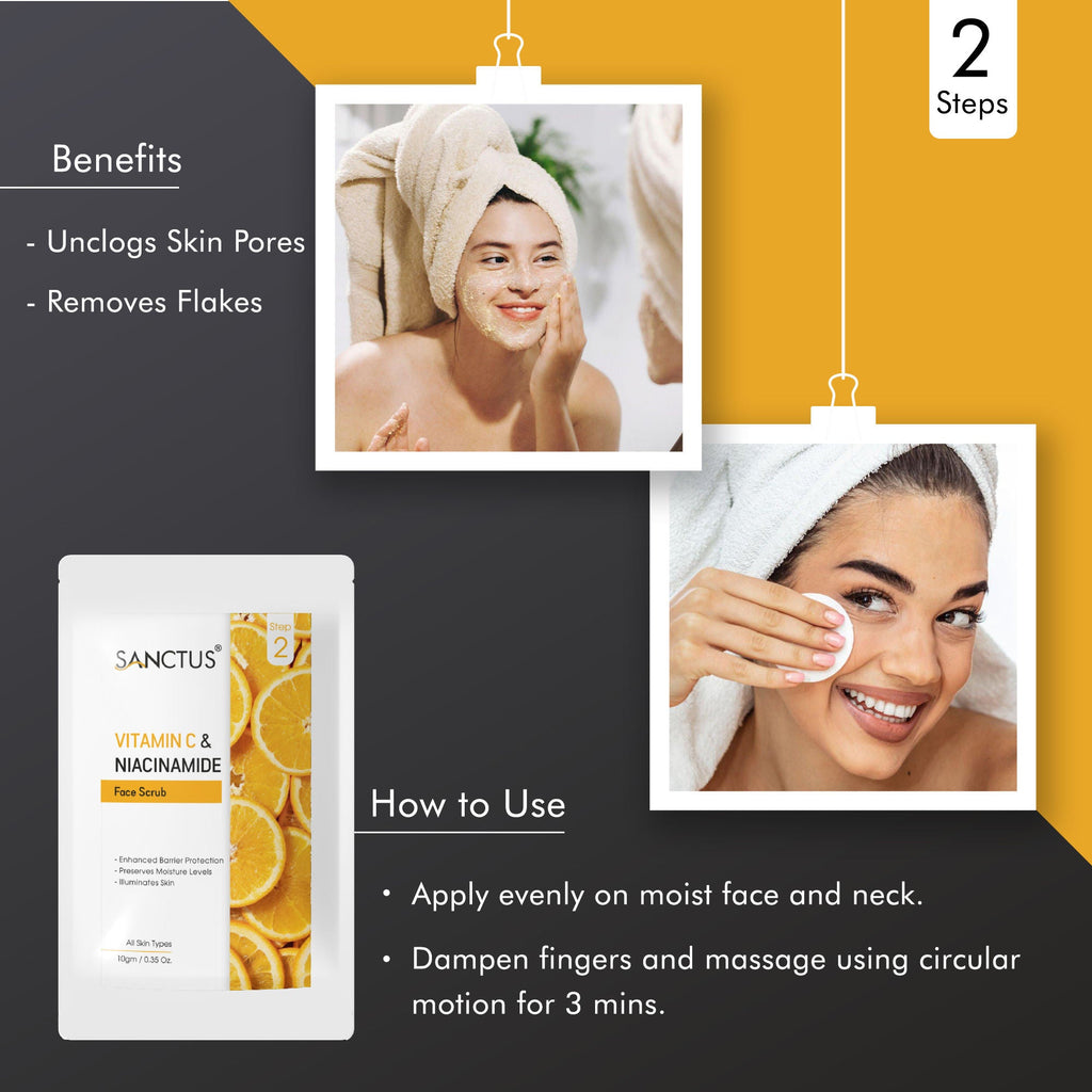 SANCTUS Vitamin C & Niacinamide Single Use Facial Kit | Grocsy