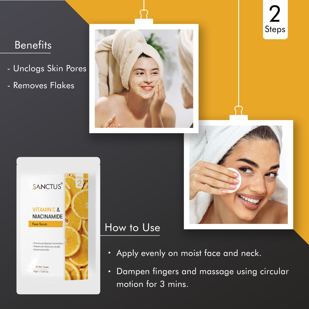 SANCTUS Vitamin C & Niacinamide Single Use Facial Kit | Grocsy