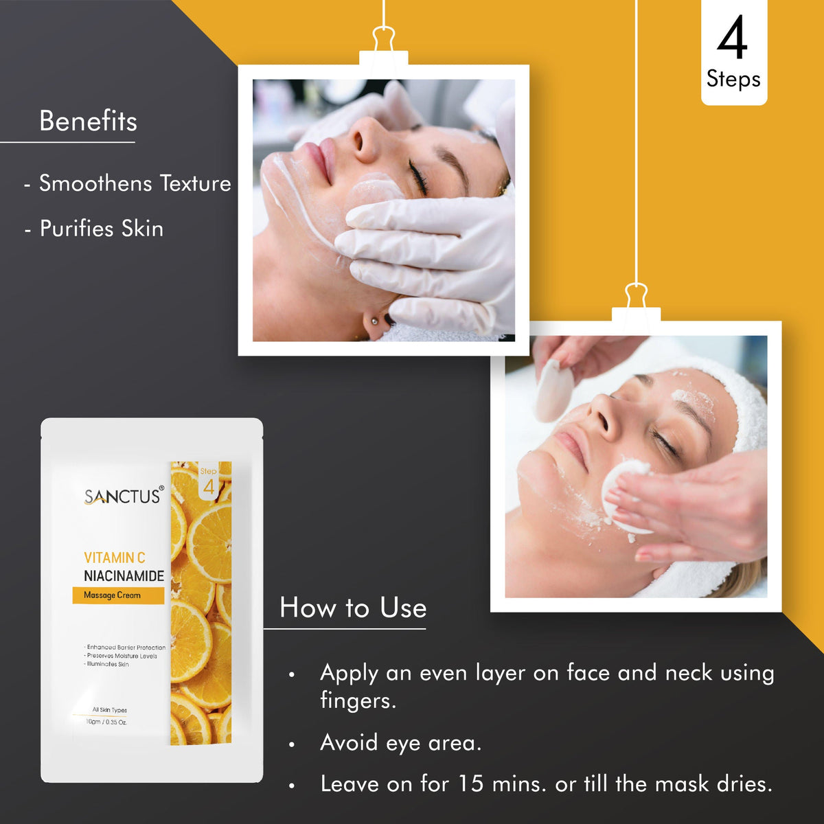 SANCTUS Vitamin C & Niacinamide Single Use Facial Kit | Grocsy