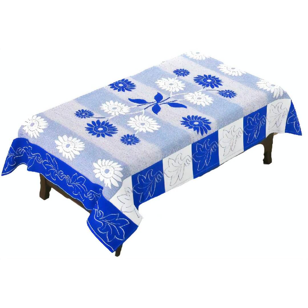 Yellow Weaves Designer Center 4 Seater Table Cover - Blue | Grocsy