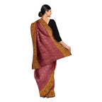 Exclusive Collection 100% Pure Cotton Mauve Tant Saree With Hand Weaving Work | Grocsy