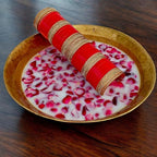 Tehzeeb Creations Bridal Bangle Set Wedding punjabi chuda Designer chura, Red Acrylic Choora Set for Women | Grocsy