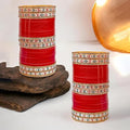 Tehzeeb Creations Bridal Bangle Set Red Designer Chura Wedding Punjabi Choora Fashion Jewellery Chuda Set | Grocsy
