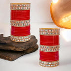 Tehzeeb Creations Bridal Bangle Set Red Designer Chura Wedding Punjabi Choora Fashion Jewellery Chuda Set | Grocsy