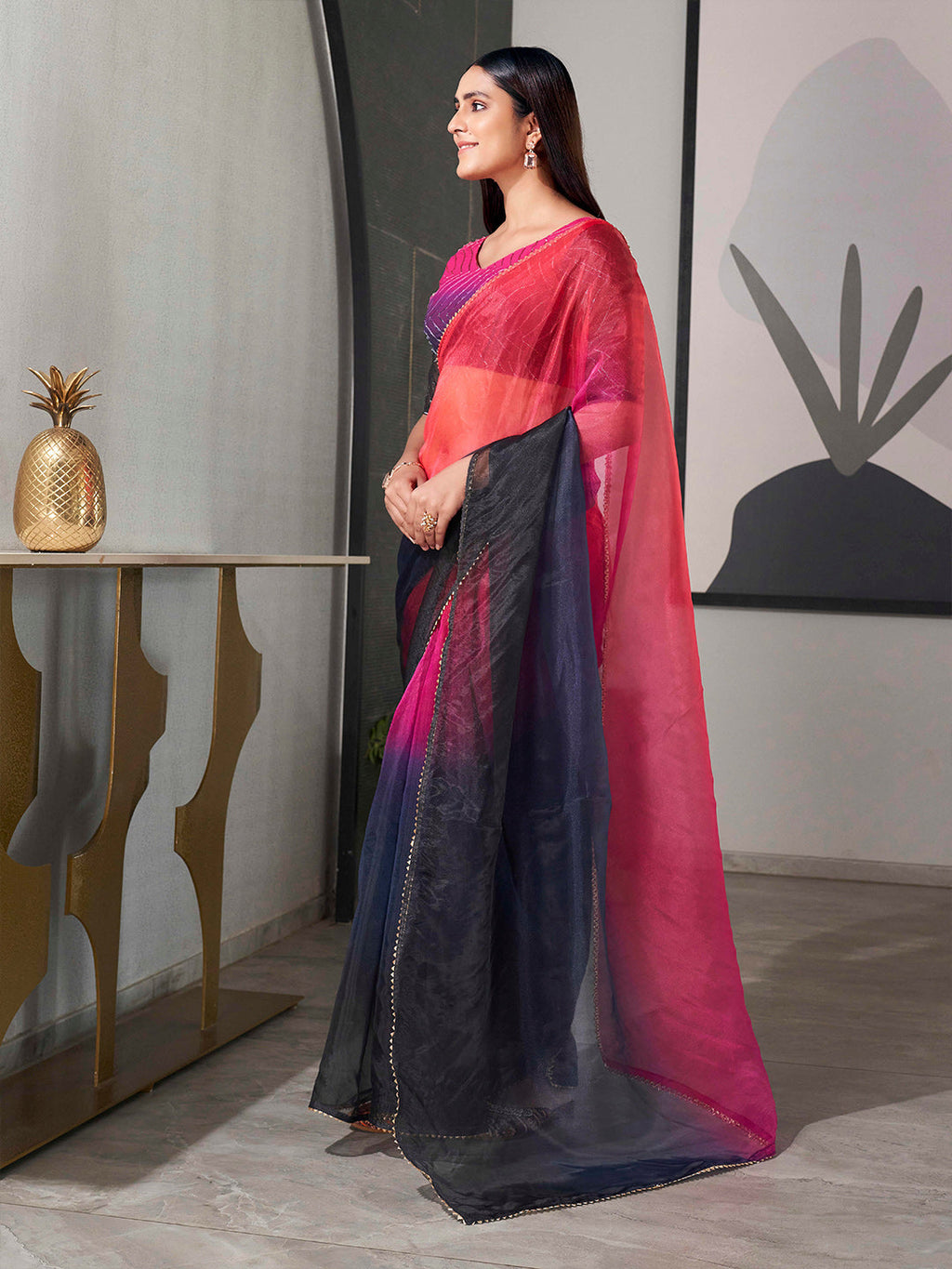 Tikhi Imli Organza Saree | Grocsy