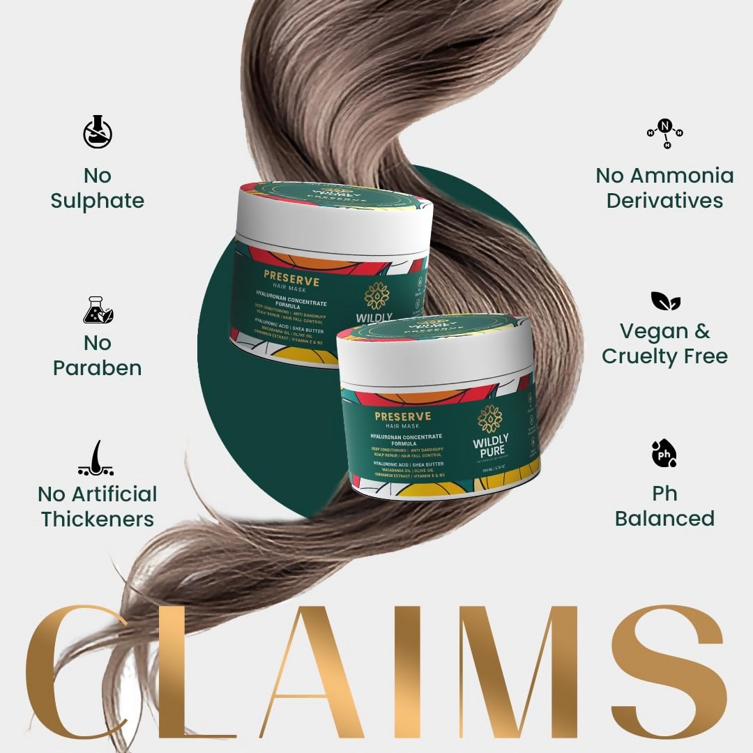 Wildly Pure Hair Mask for Hair Fall & Dandruff Control | Grocsy