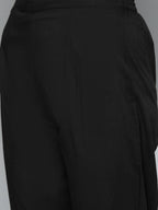 HERE&NOW Women Black Ethnic Motifs Embroidered Kurta with Trousers & With Dupatta | Grocsy