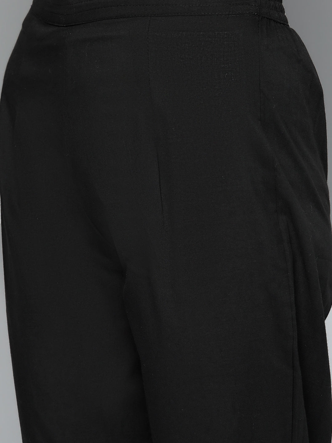HERE&NOW Women Black Ethnic Motifs Embroidered Kurta with Trousers & With Dupatta | Grocsy