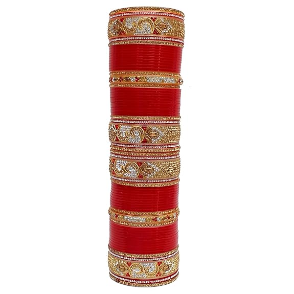 Tehzeeb Creations Bangle Set for Women (Red) | Grocsy