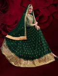 Monjolika Fashion Dark Green Color Georgette Festival Anarkali Salwar Suit | Grocsy