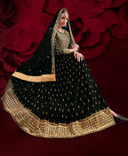 Monjolika Fashion Black Color Georgette Festival Anarkali Salwar Suit | Grocsy