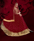 Monjolika Fashion Red Color Georgette Festival Anarkali Salwar Suit | Grocsy