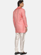 Sethukrishna Men Peach-Coloured Kurta with Pyjamas | Grocsy