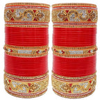 Tehzeeb Creations Bangle Set for Women (Red) | Grocsy