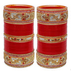 Tehzeeb Creations Bangle Set for Women (Red) | Grocsy