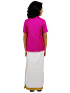 Sethukrishna Boys Pink Shirt With Dhoti | Grocsy