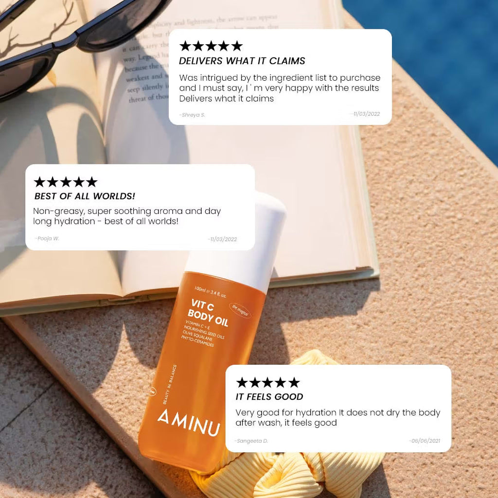 Aminu Melting Aminu Vit C Body Oil for Brightening & Hydrating | Grocsy