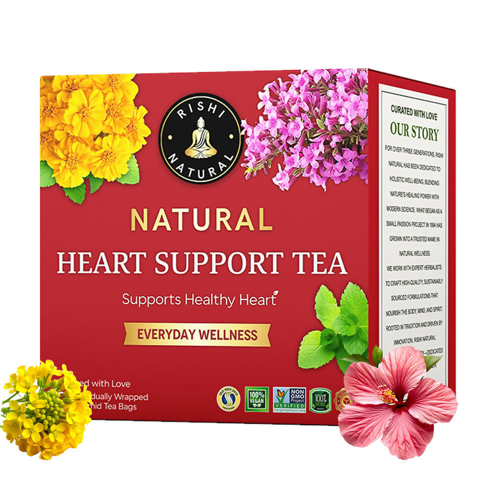 Rishi Natural Heart Support Herbal Tea | Grocsy