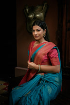 Vardha Crimson Red Golden Zari Banarasi Satin Silk Saree | Grocsy
