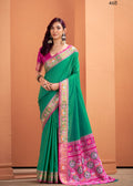 Anaita Green Silk Zari Weaving With Classic Patola Saree With Blouse | Grocsy