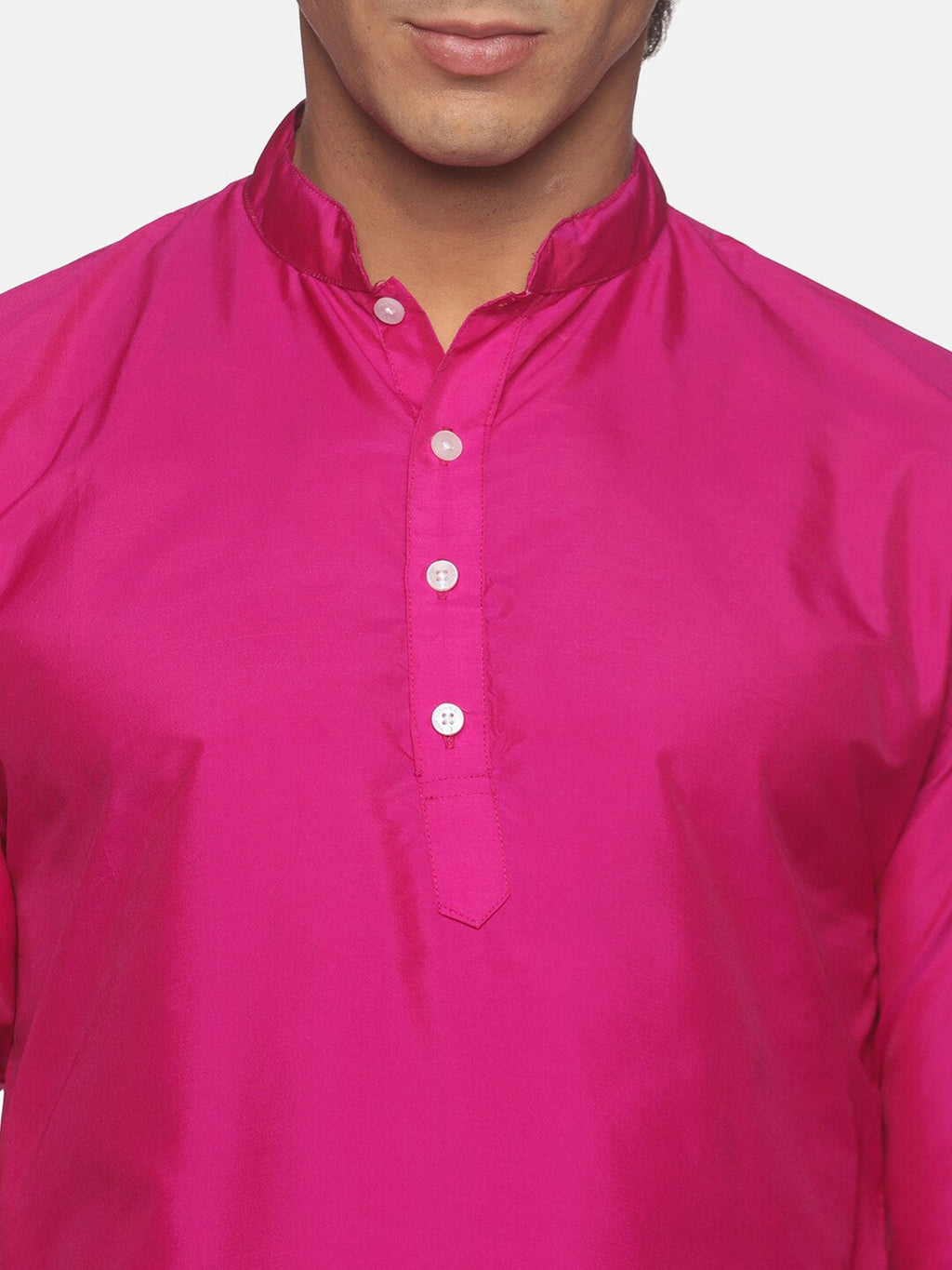 Sethukrishna Men Pink Solid Kurta with Pyjamas | Grocsy