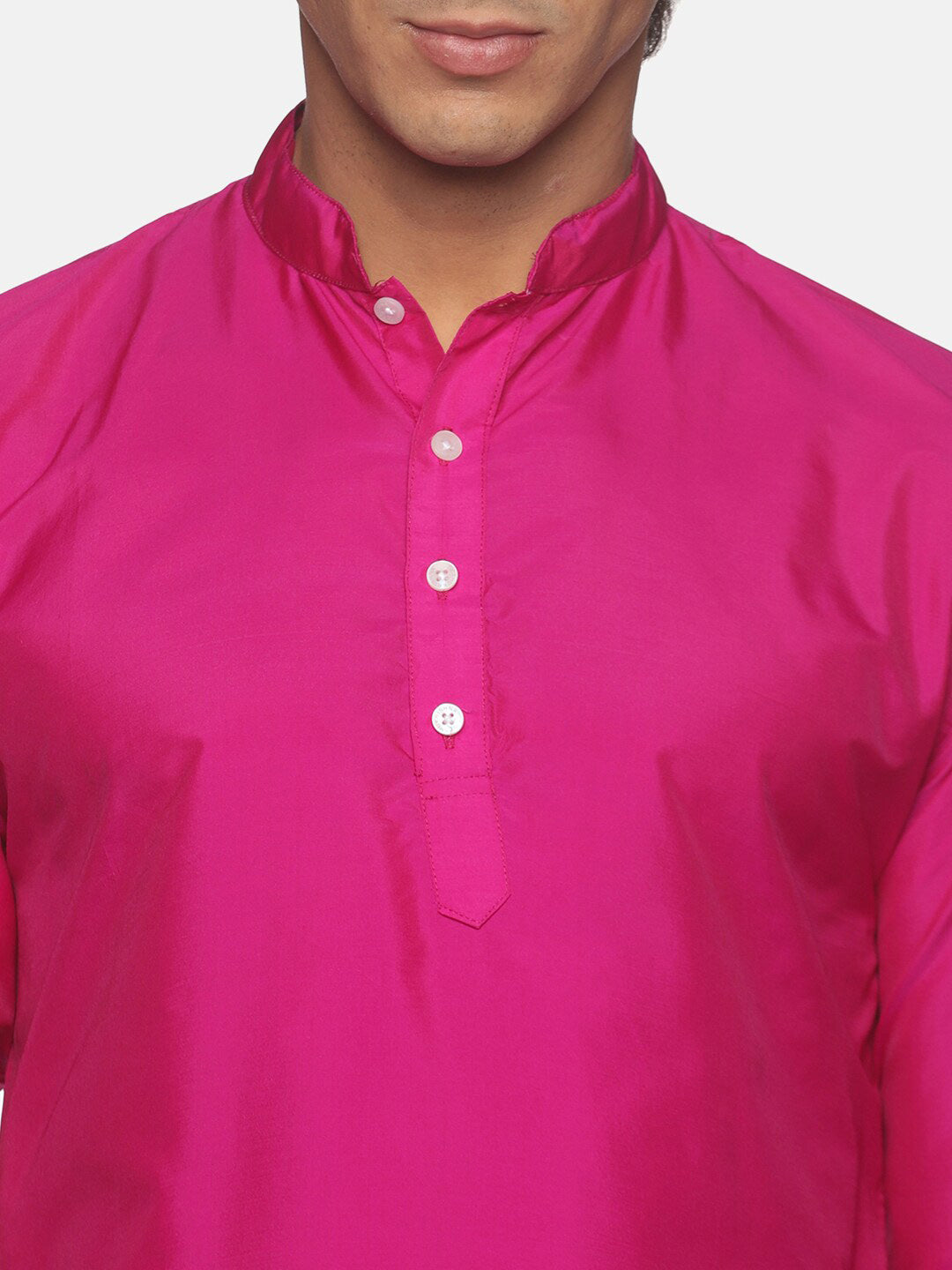 Sethukrishna Men Pink Solid Kurta with Pyjamas | Grocsy