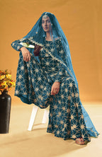 Monjolika Fashion Teal Embroidered Palazzo Salwar Suit | Grocsy