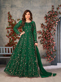 Monjolika Fashion Green Color Net Embroidered Anarkali Salwar Suit | Grocsy