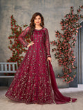Monjolika Fashion Magenta Color Net Embroidered Anarkali Salwar Suit | Grocsy