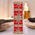 Tehzeeb Creations Bridal Bangle Set Red Designer Chura Wedding Punjabi Choora Fashion Jewellery Chuda For Women | Grocsy