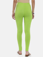 Souchii Lime Green Solid Ankle-Length Leggings | Grocsy