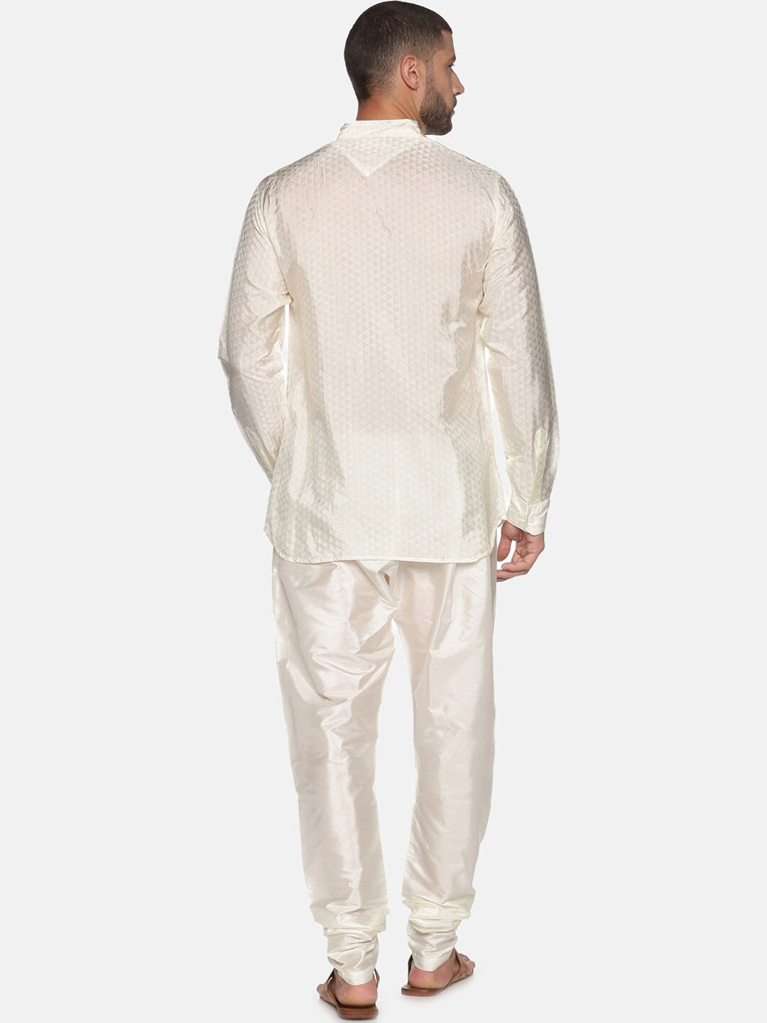 Sethukrishna Cream-Coloured Kurta with Pyjamas For Men | Grocsy