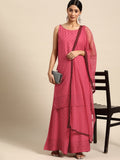 All About You Women Pink Printed Kurta with Palazzos & Dupatta | Grocsy