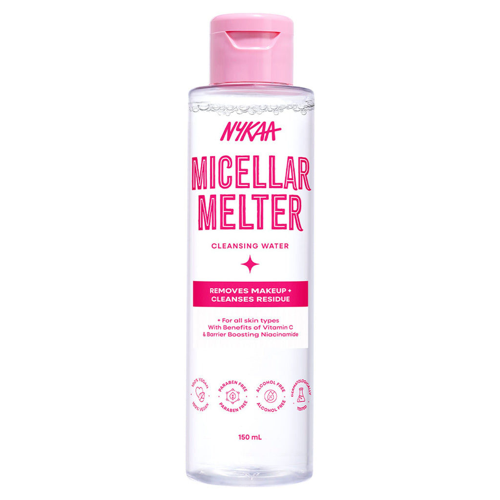 Nykaa Micellar Melter Cleansing Water - Sensitive Skin Gentle Cleanser With Vitamin C & Niacinamide | Grocsy
