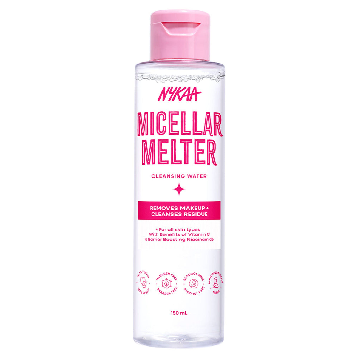 Nykaa Micellar Melter Cleansing Water - Sensitive Skin Gentle Cleanser With Vitamin C & Niacinamide | Grocsy