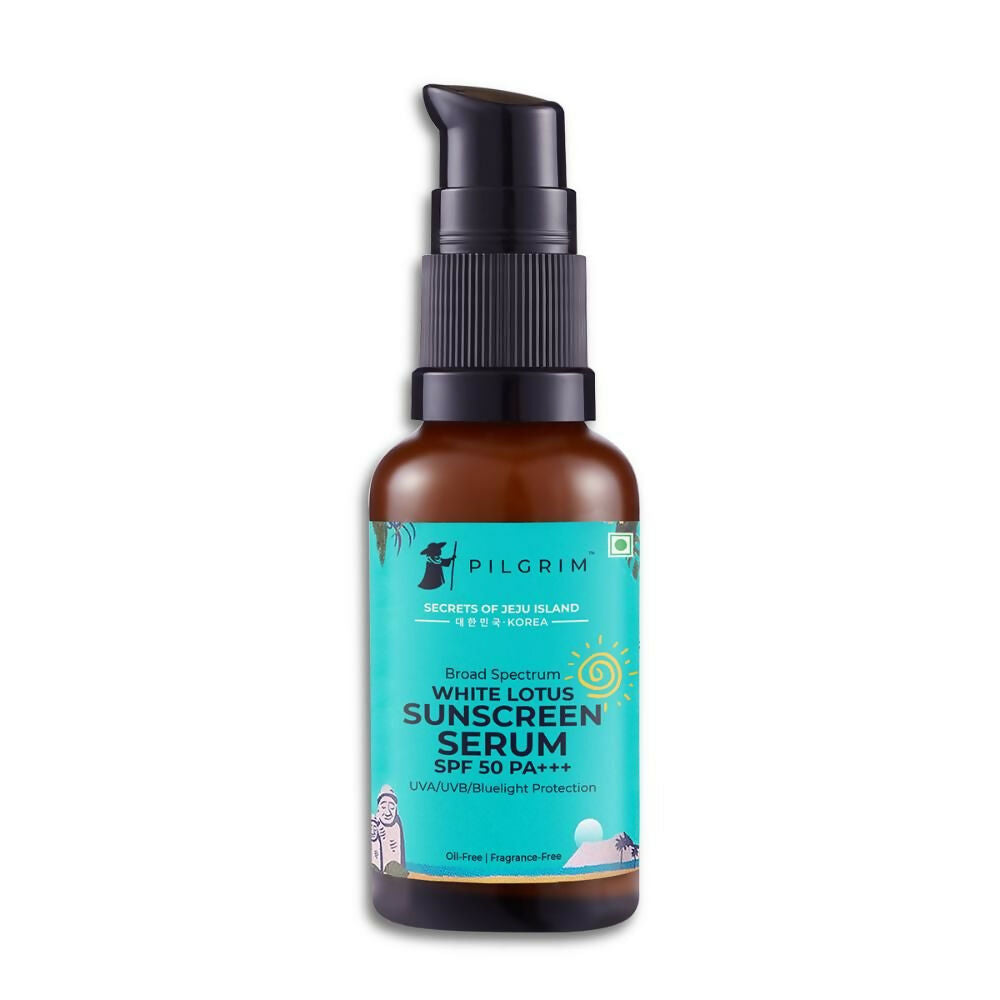 Pilgrim White Lotus Sunscreen Serum SPF 50 PA+++ | Grocsy