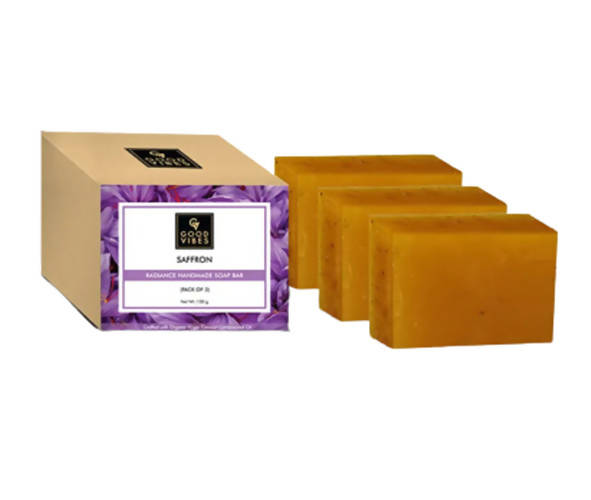 Good Vibes Saffron Radiance Handmade Soap Bar | Grocsy