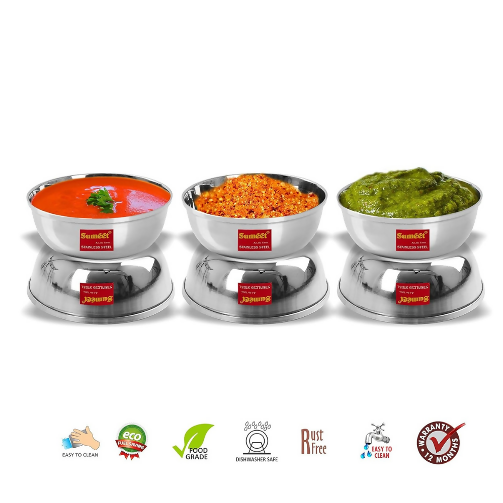 Sumeet Stainless Steel Solid Bowl Set | Grocsy