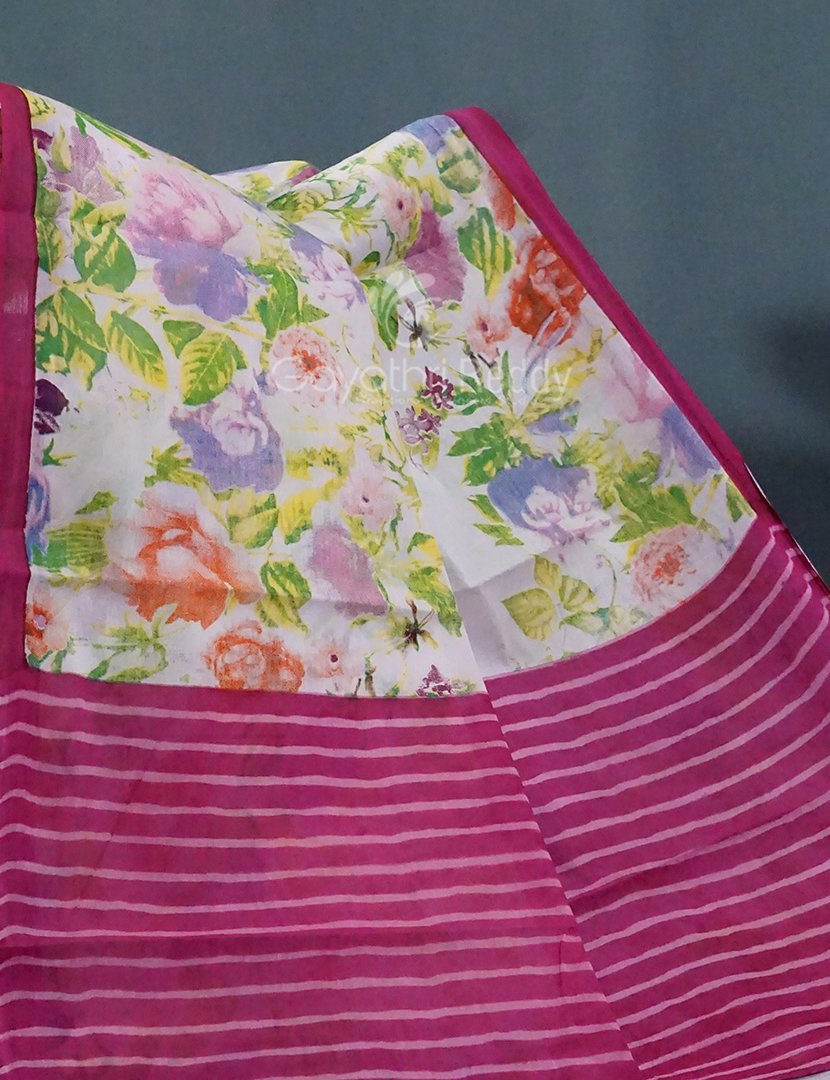 Block Print Baby Pink Coloured Mulmul Cotton Saree By Gayathri Reddy Designer Studio | Grocsy