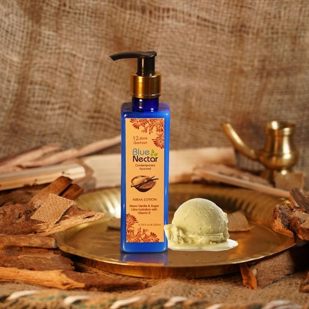 Blue Nectar Niraa Warm Vanilla & Sugar Body Lotion with Plant Based Vitamin E for Ultra Hydration | Grocsy