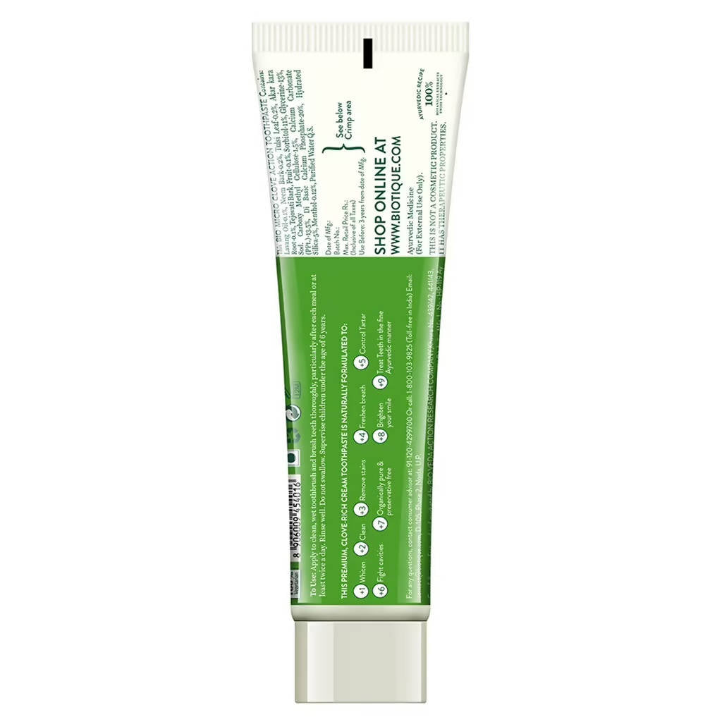 Biotique Clove & Tulsi Complete Care Toothpaste | Grocsy