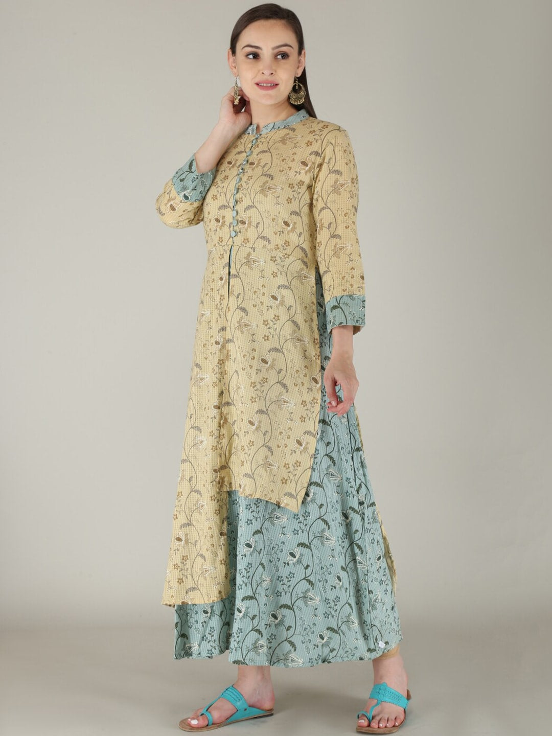 HERE&NOW Women Floral Printed Cotton Kurta | Grocsy