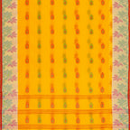 Exclusive Collection 100% Pure Cotton Yellow Tant Saree With Hand Weaving Work | Grocsy