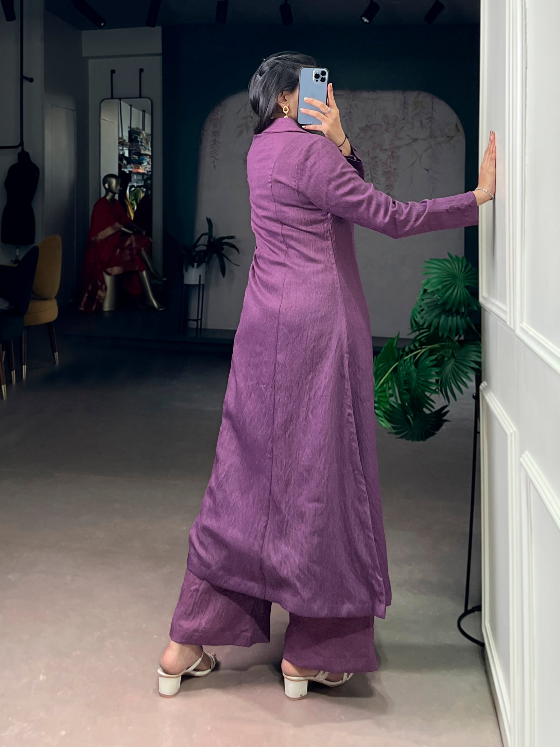 Lorenvalley Fashion Purple Soft N.V Herry Fabric With A Refined Plain Finish Designed Straight Cut Suit | Grocsy