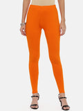 Souchii Orange Solid Slim-Fit Ankle-Length Leggings | Grocsy